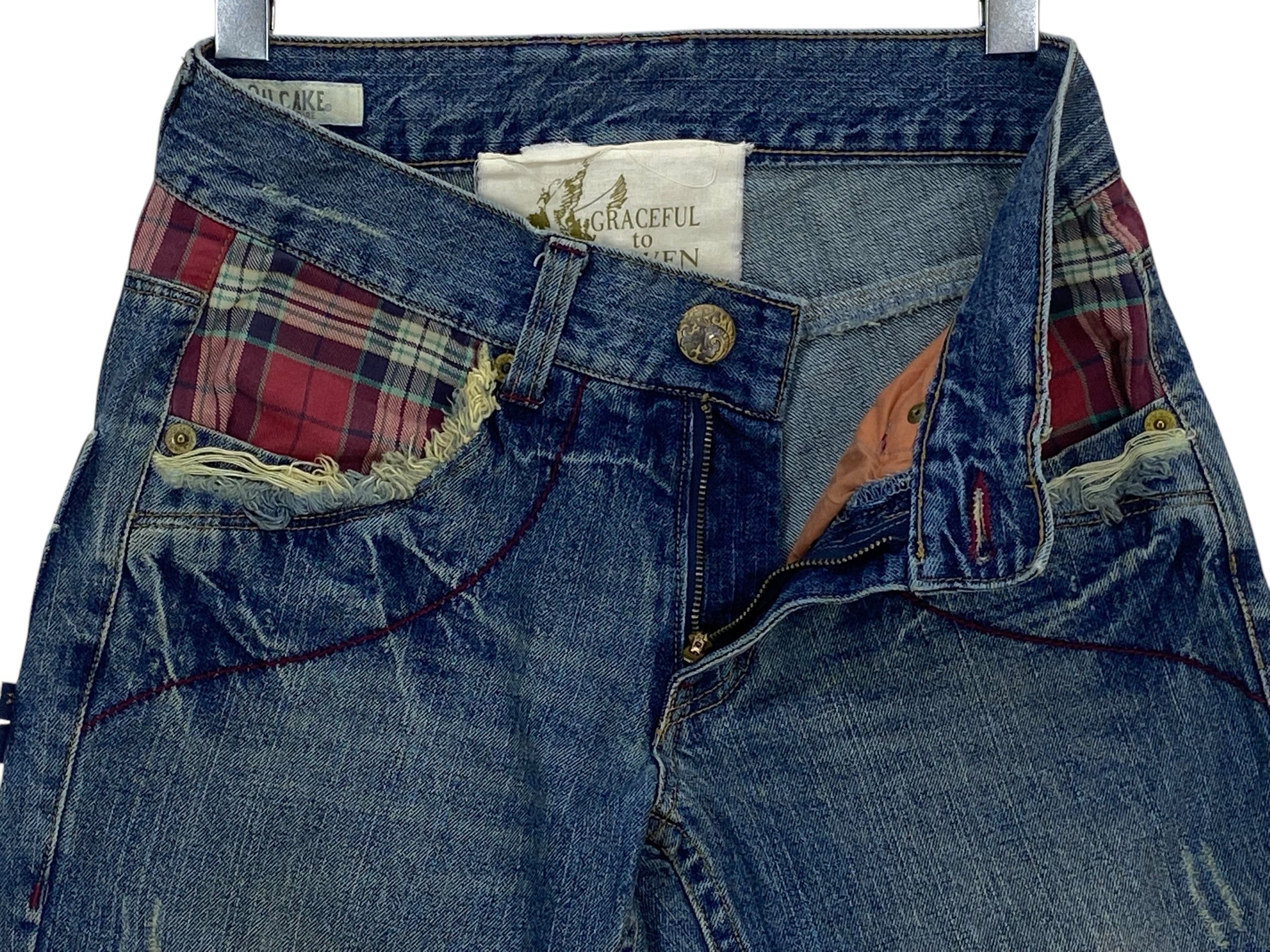 Japanese Brand Oilcake Jeans Double Waist Cropped Jeans Japanese Jeans Size US 29 - 4 Thumbnail