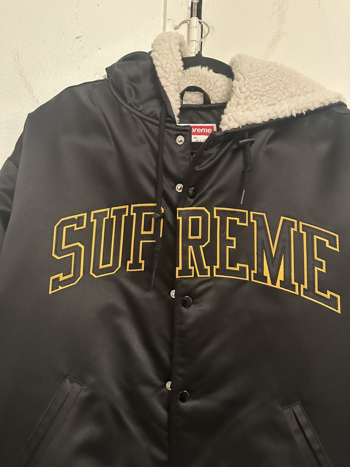 Mitchell & Ness × Supreme Supreme x Mitchell & Ness Lined Hooded SatinVarsity Jacket Size US L / EU 52-54 / 3 - 2 Thumbnail
