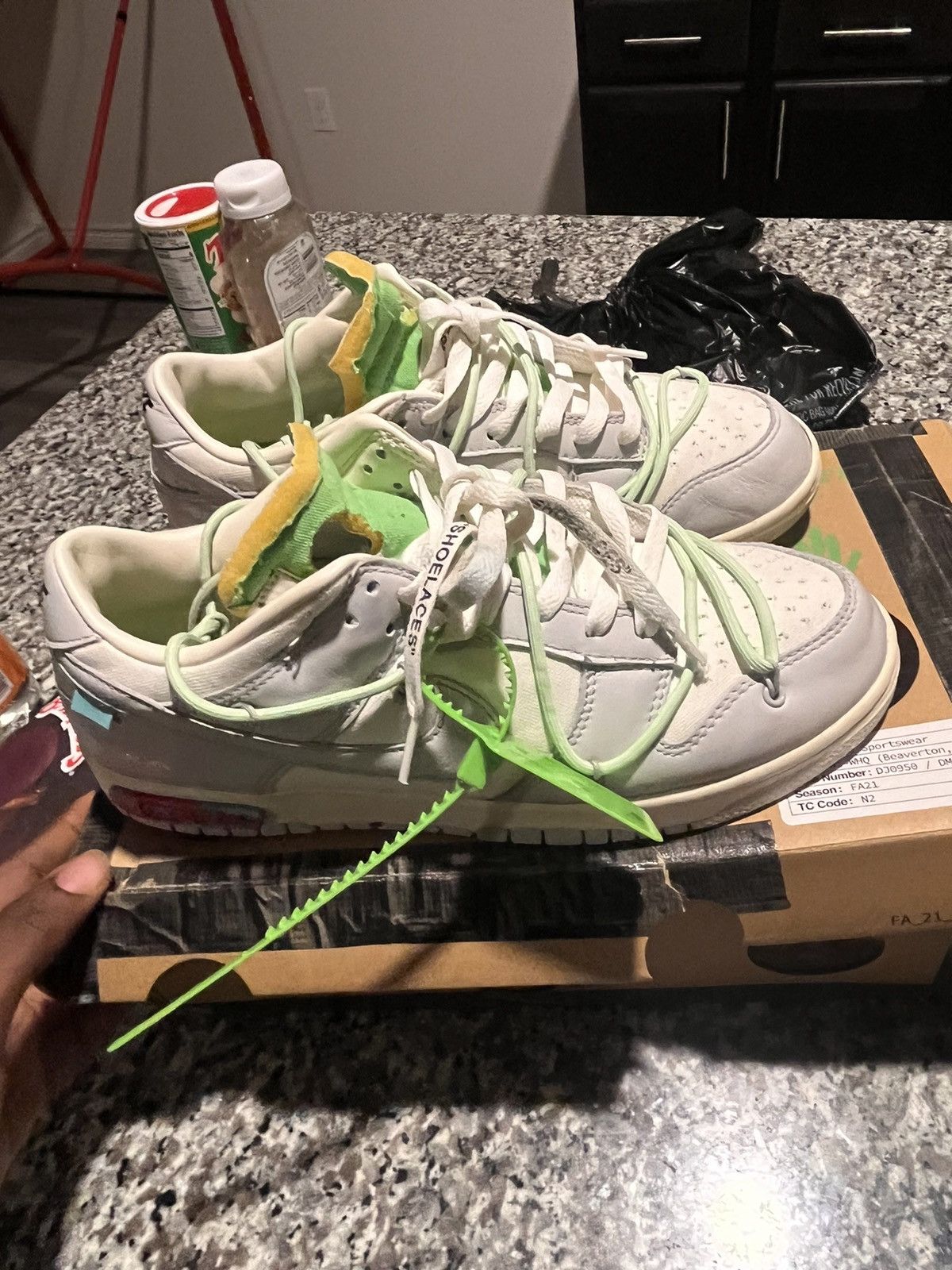 Nike × Off-White Nike Dunk Low A lot 7 Size US 10.5 / EU 43-44 - 3 Thumbnail