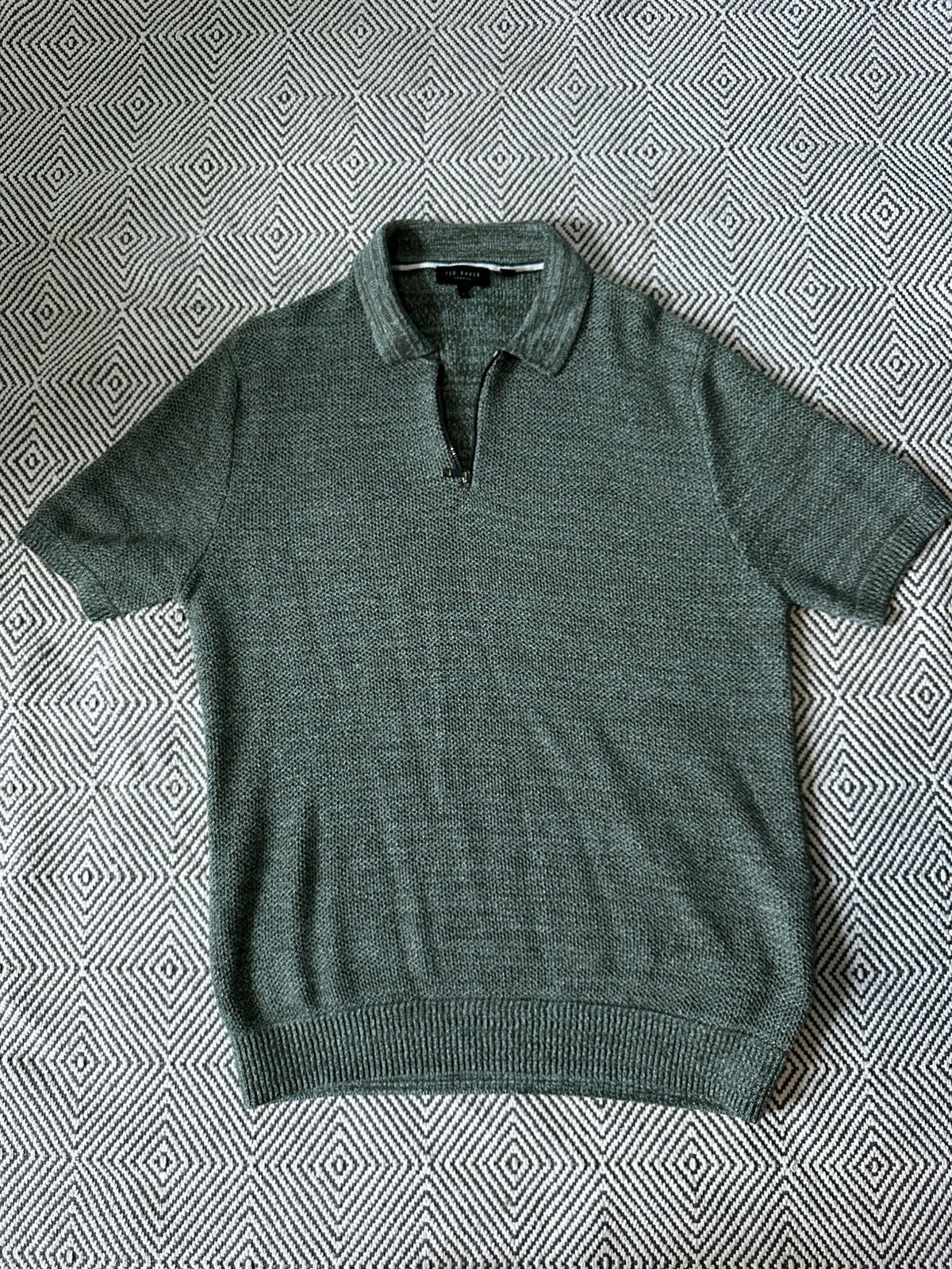 Ted Baker Ted Baker Green BLOSSAM Zip Polo Shirt L Size US L / EU 52-54 / 3 - 1 Thumbnail