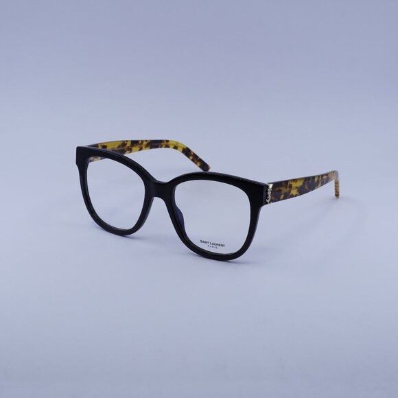 Saint Laurent Paris Saint Laurent SLM97 008 Eyeglasses Black Havana 54mm Square Size ONE SIZE - 3 Thumbnail