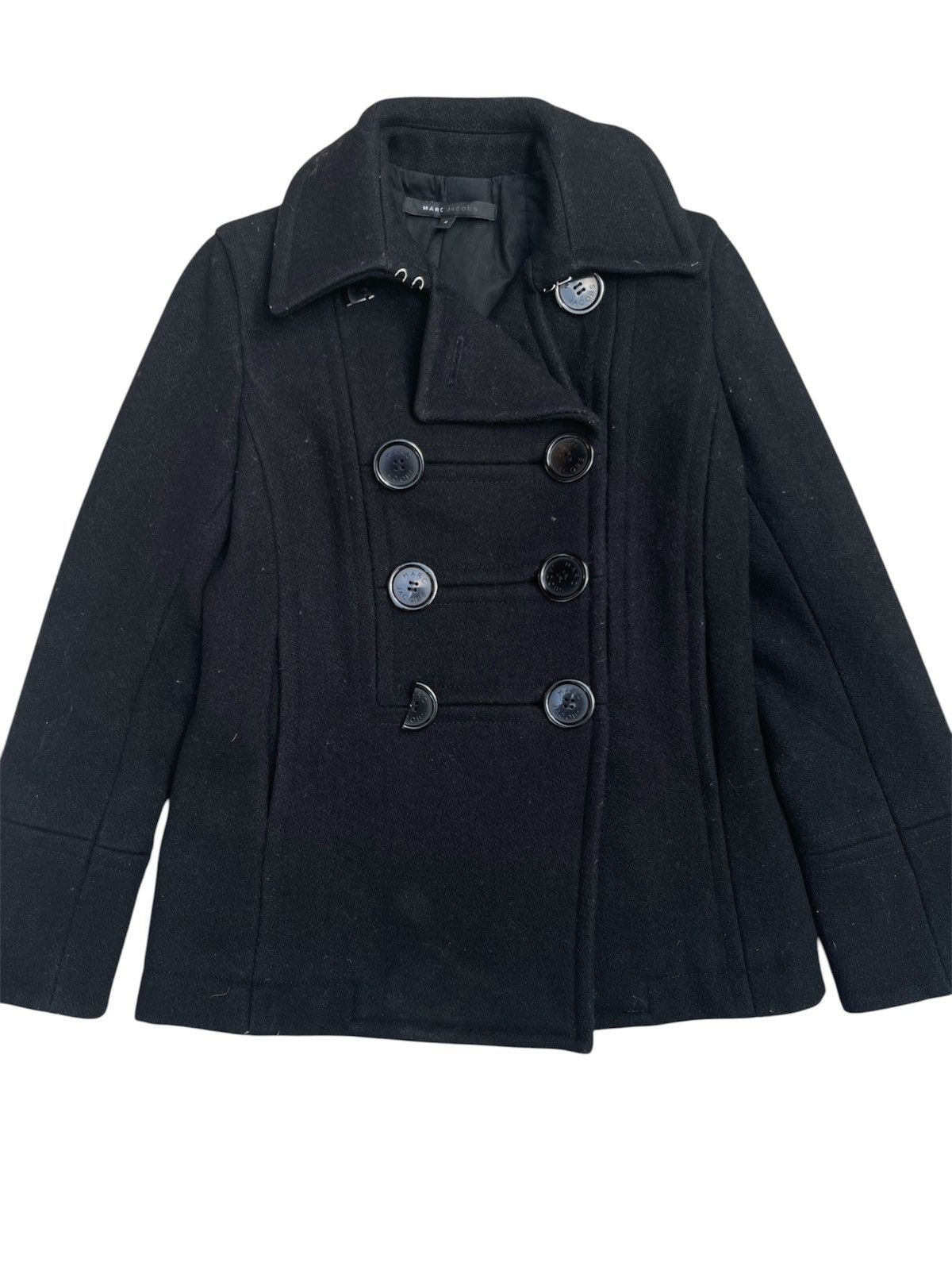 Jacobs By Marc Jacobs × Marc Jacobs × Marc by Marc Jacobs Marc Jacobs Black Wool Pea Coat - Size 4 Size S / US 4 / IT 40 - 1 Thumbnail