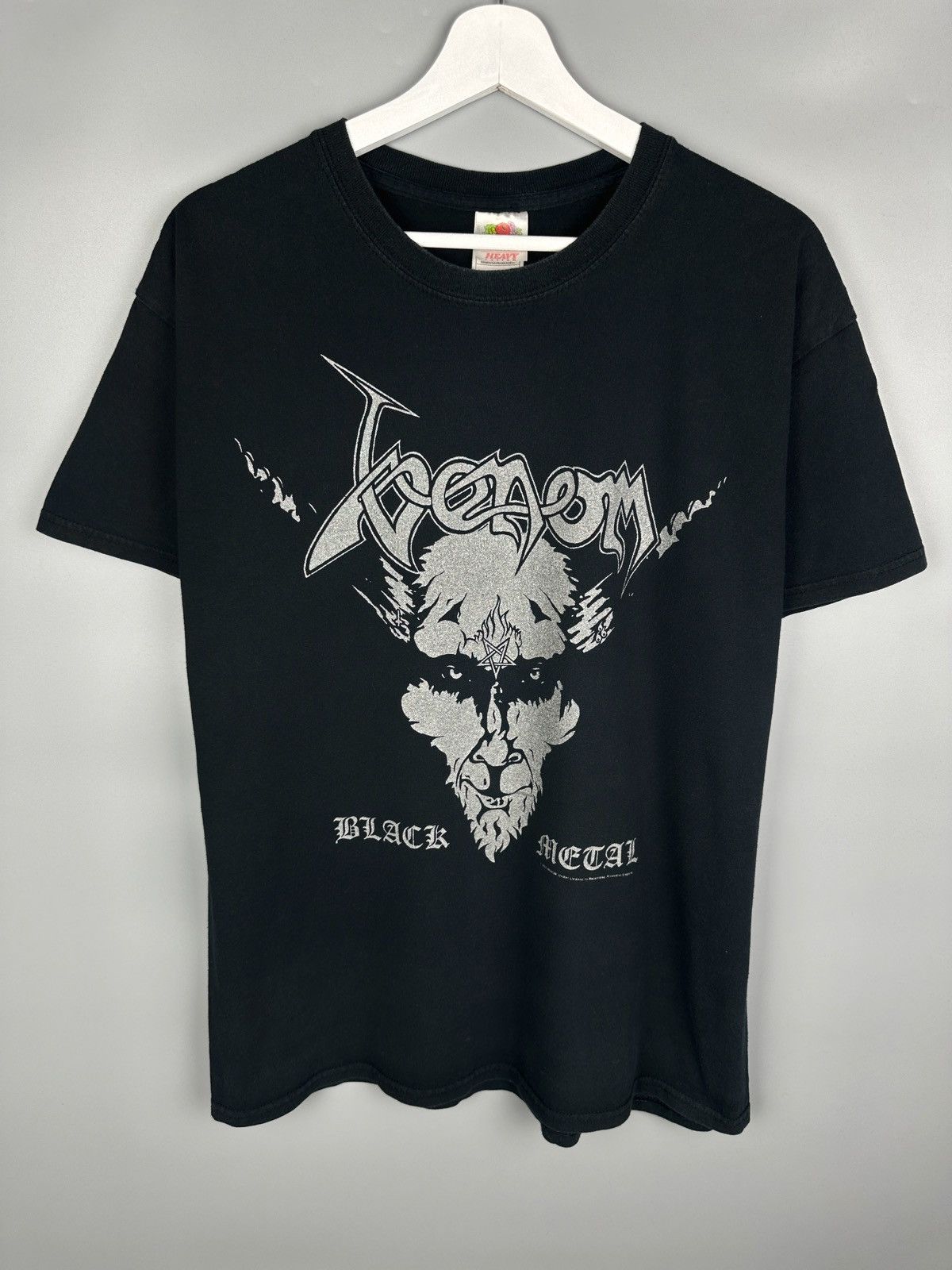90s Vintage Venom Black Metal Rock Band T Shirt Tee, image size:1200x1600