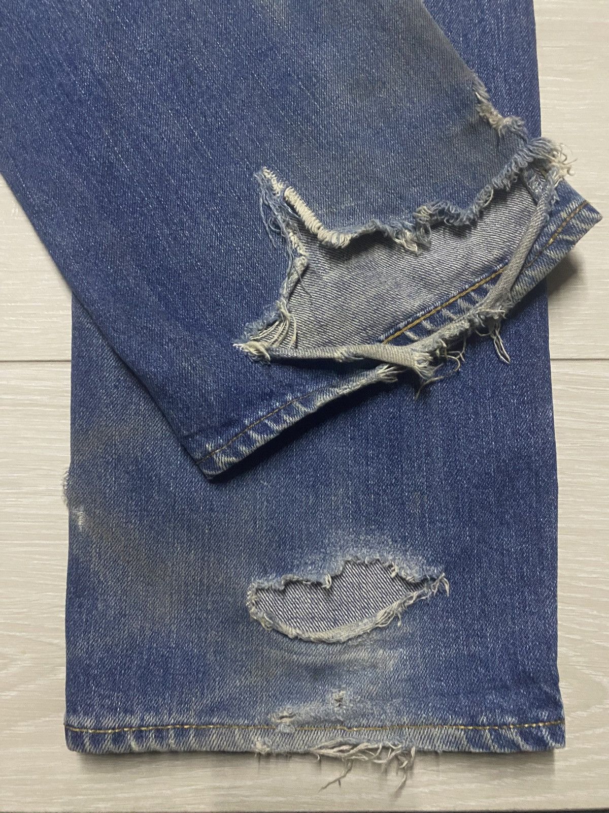 Undercover × Uniqlo Vintage Warehouse & co Mud Wash Distressed Loose Jeans Size US 33 - 11 Thumbnail
