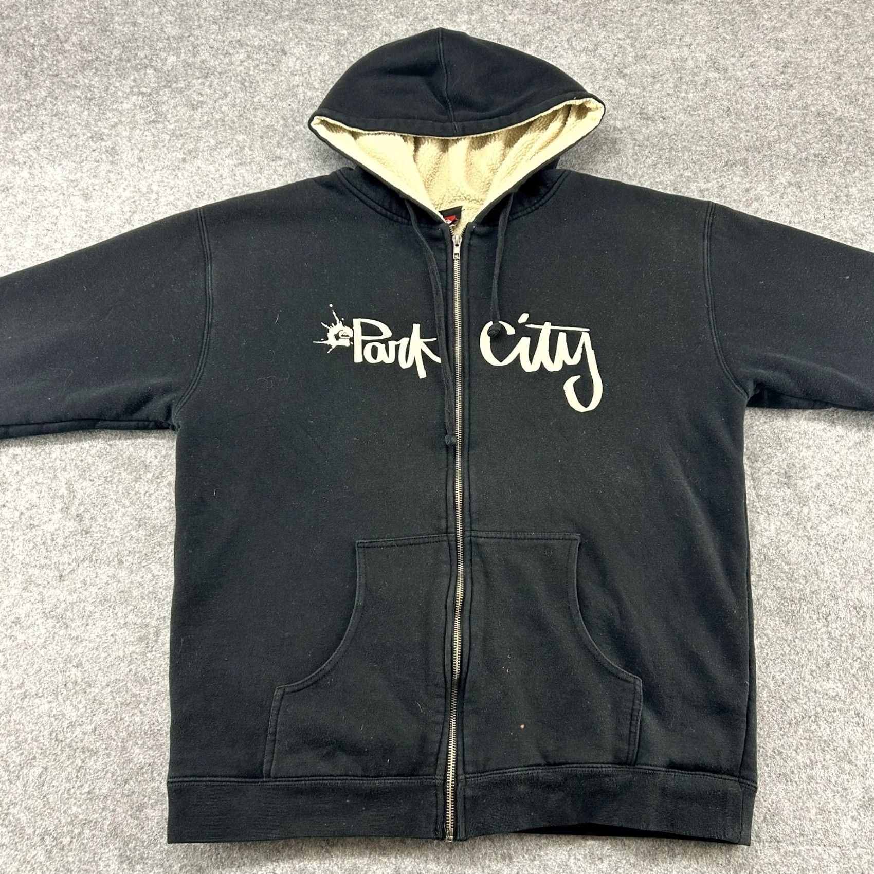 Quiksilver VINTAGE Quicksilver Hoodie Mens L Black Full Zip Sherpa Lined Park City Utah Y2K Size US L / EU 52-54 / 3 - 3 Thumbnail
