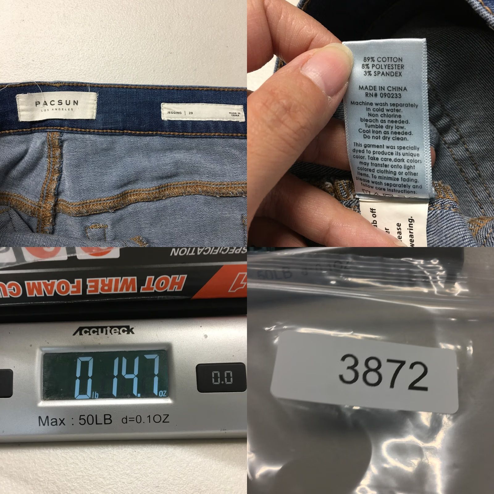 Pacsun Pacsun Jegging Jeans Womens Blue Ripped Denim Mid Rise Zip Fly 31 in. Cotton Blend Stretch Pocket 5-Pocket Regular Size 24" / US 00 / IT 34 - 9 Thumbnail