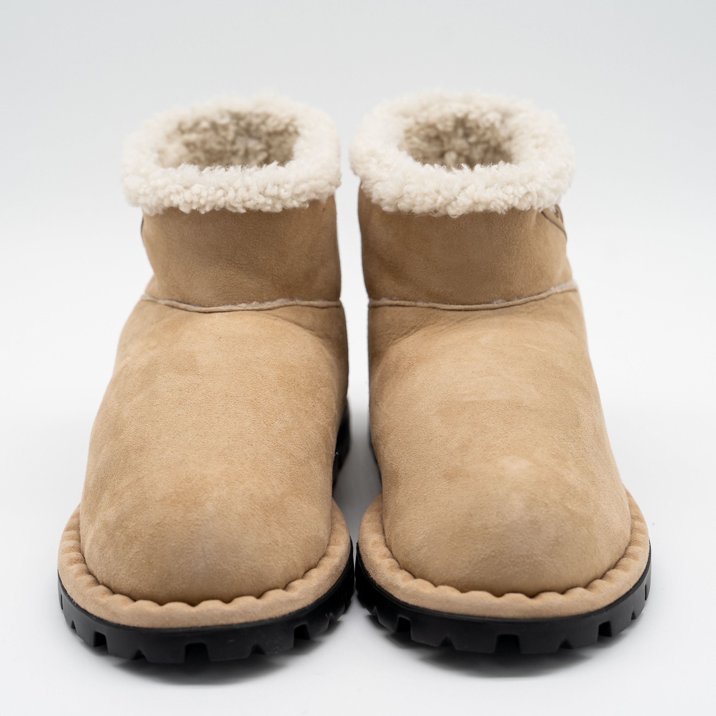 Prada 39.5eu 9.5 US Prada Shearling Ankle Boots Brown Suede Beige Size US 9.5 / IT 39.5 - 2 Thumbnail