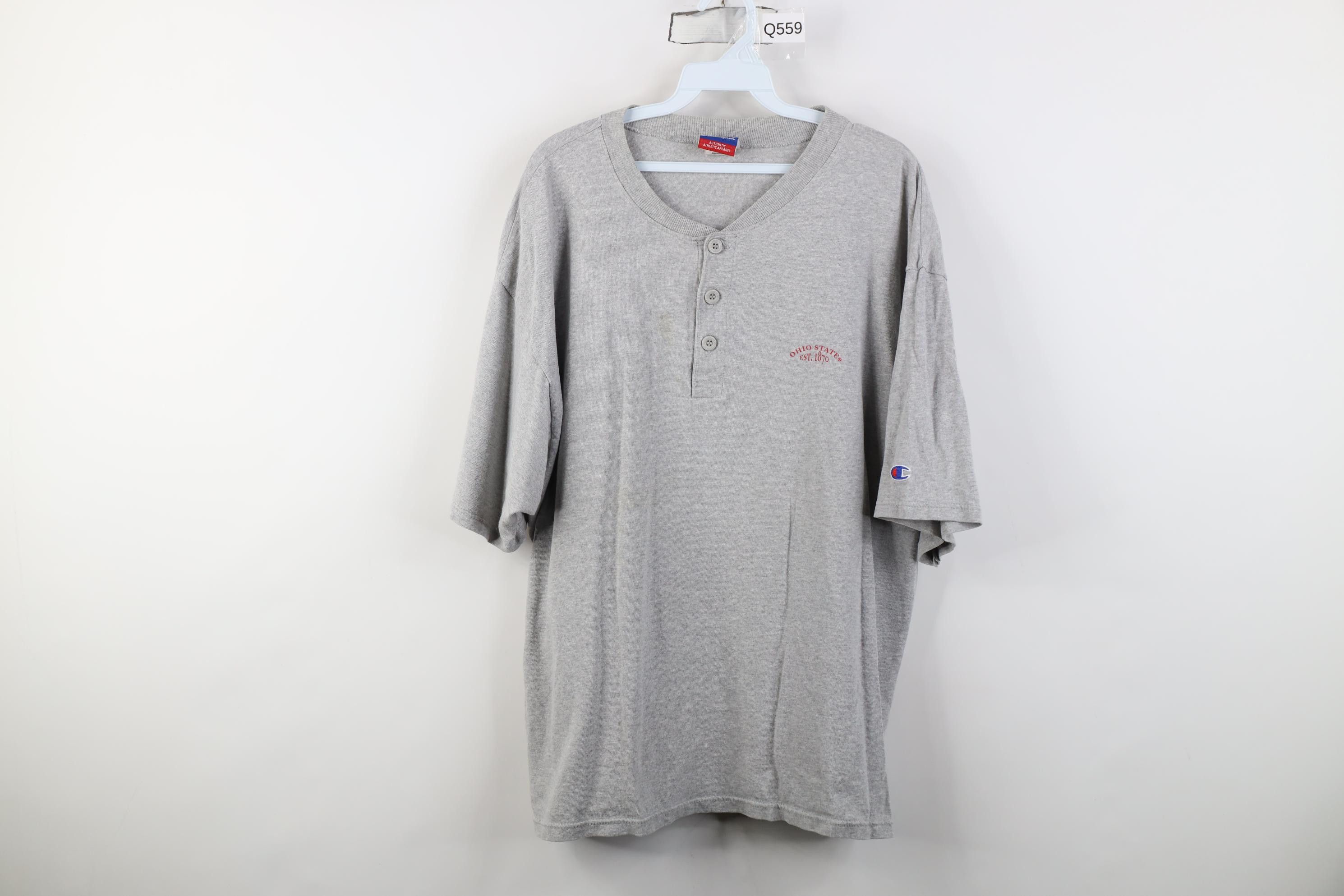Champion Vintage 90s Champion Ohio State University Henley T-Shirt Size US XL / EU 56 / 4 - 1 Thumbnail