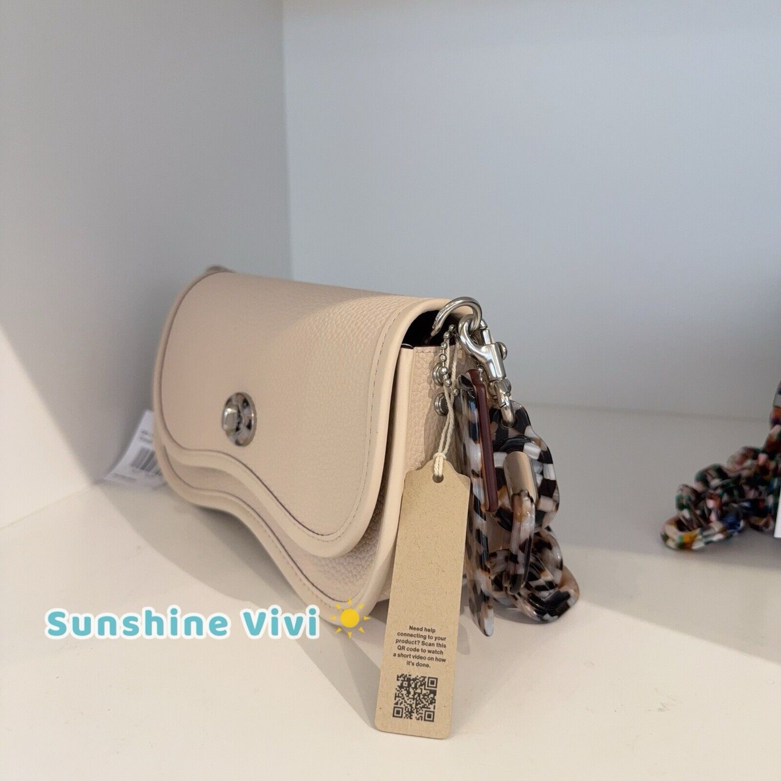 Coach NWT Coach Wavy Dinky Bag Shoulder Crossbody CK113 Cloud Size ONE SIZE - 4 Thumbnail