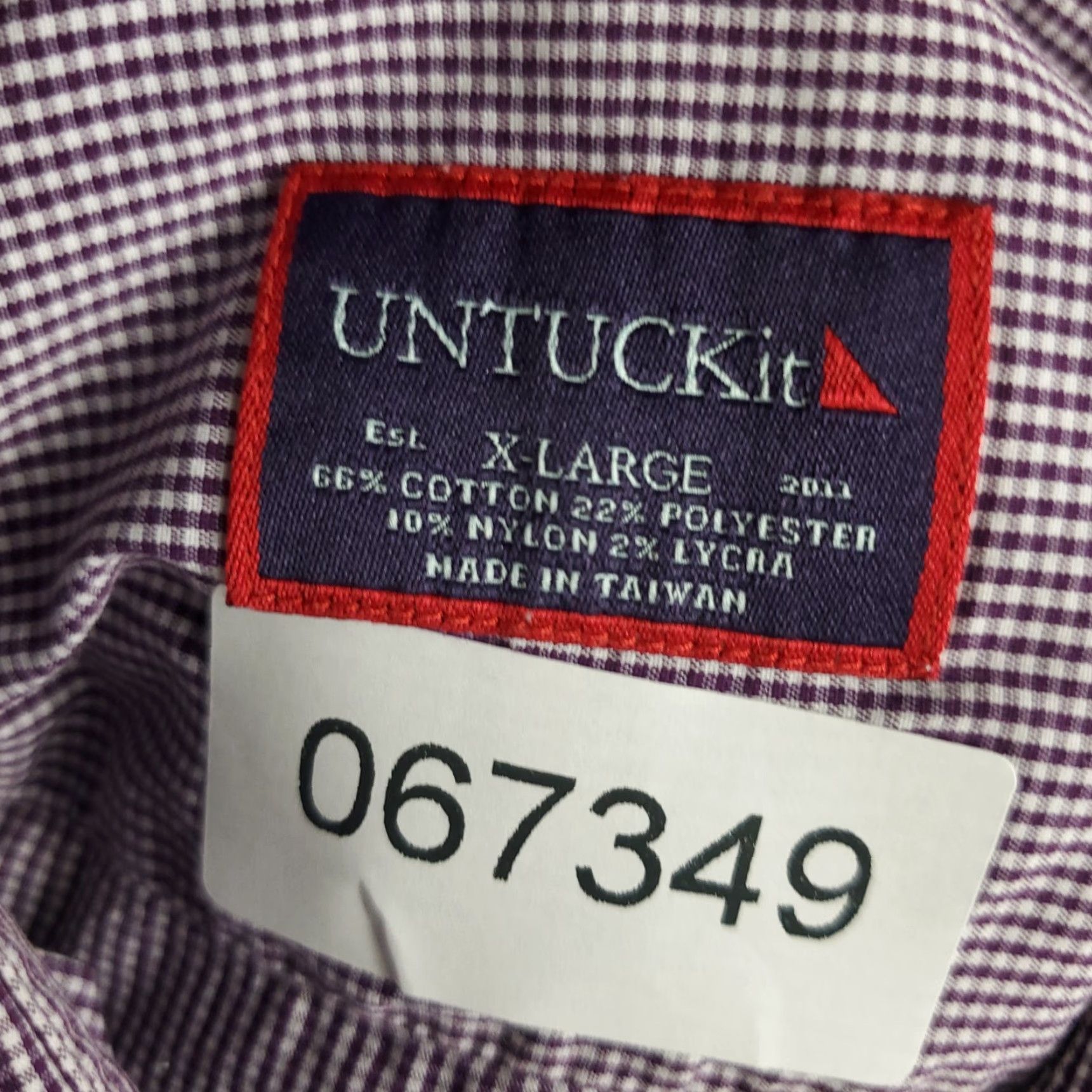 UNTUCKit UNTUCKit Shirt Mens XL Purple Check Button Up Long Sleeve Size US XL / EU 56 / 4 - 7 Thumbnail