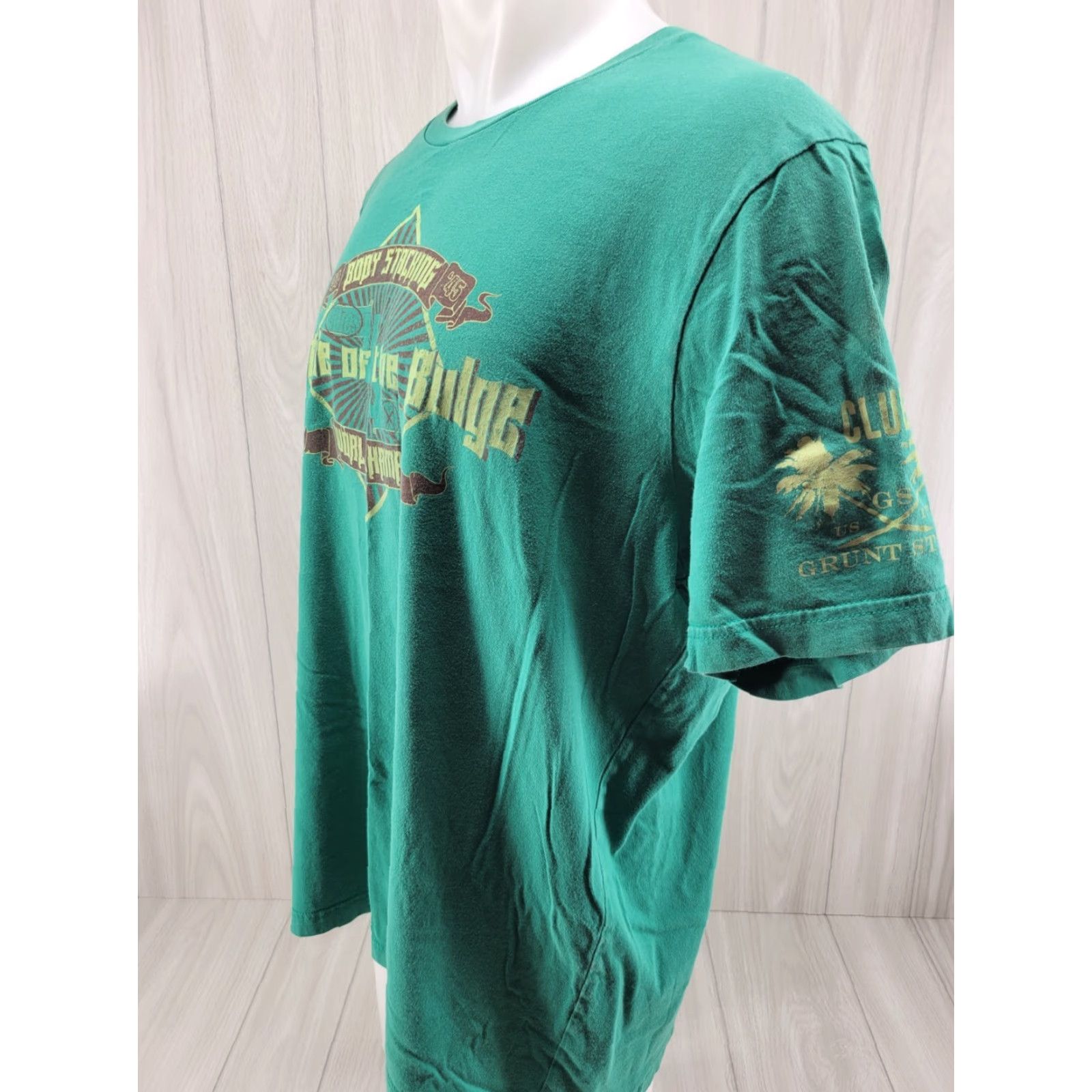 Vintage Grunt Style Battle of the Bulge T Shirt Mens 2XL Green Crew Neck Short Sleeve Graphic Tee Shirt Logo Veterans Patriotic Size US XXL / EU 58 / 5 - 2 Thumbnail