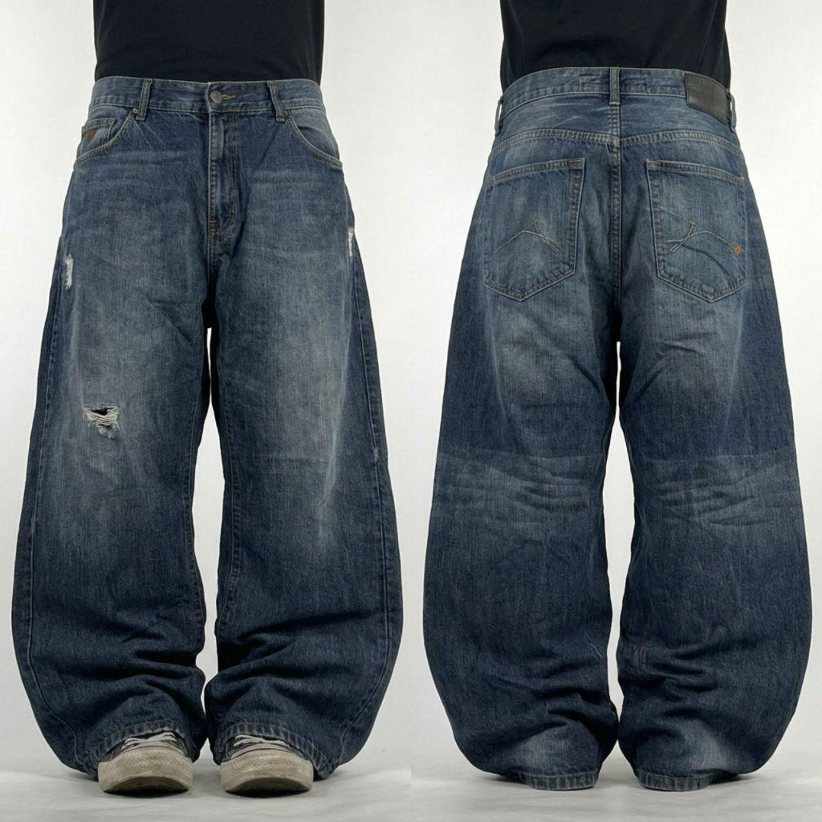 Diesel Vintage y2k Diesel baggy wide leg dark wash cyber jeans