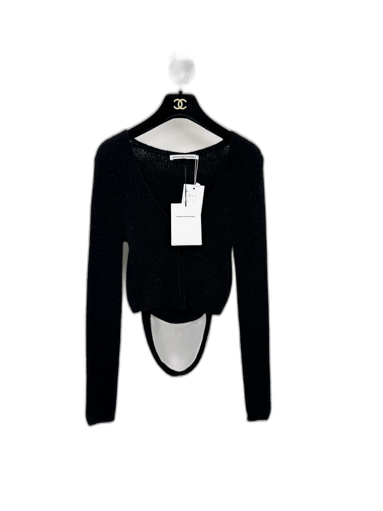 Alexander Wang Black Knitted Open Cardigan