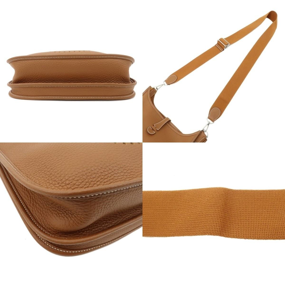 Hermes Hermes Evelyne III PM Clemence Leather Shoulder Bag Tan Size ONE SIZE - 3 Thumbnail