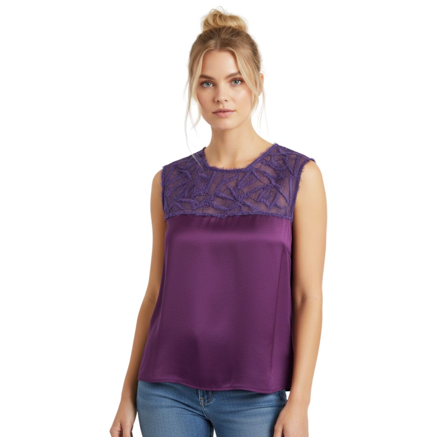Bottega Veneta Bottega Veneta Purple Sleeveless Top, IT38/US2/XS Size XS / US 0-2 / IT 36-38 - 3 Thumbnail