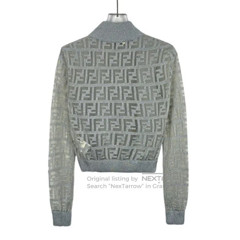 Fendi Fendi Gray Logo Letter Full-Print Round Neck Long Sleeve K Size XS / US 0-2 / IT 36-38 - 2 Thumbnail
