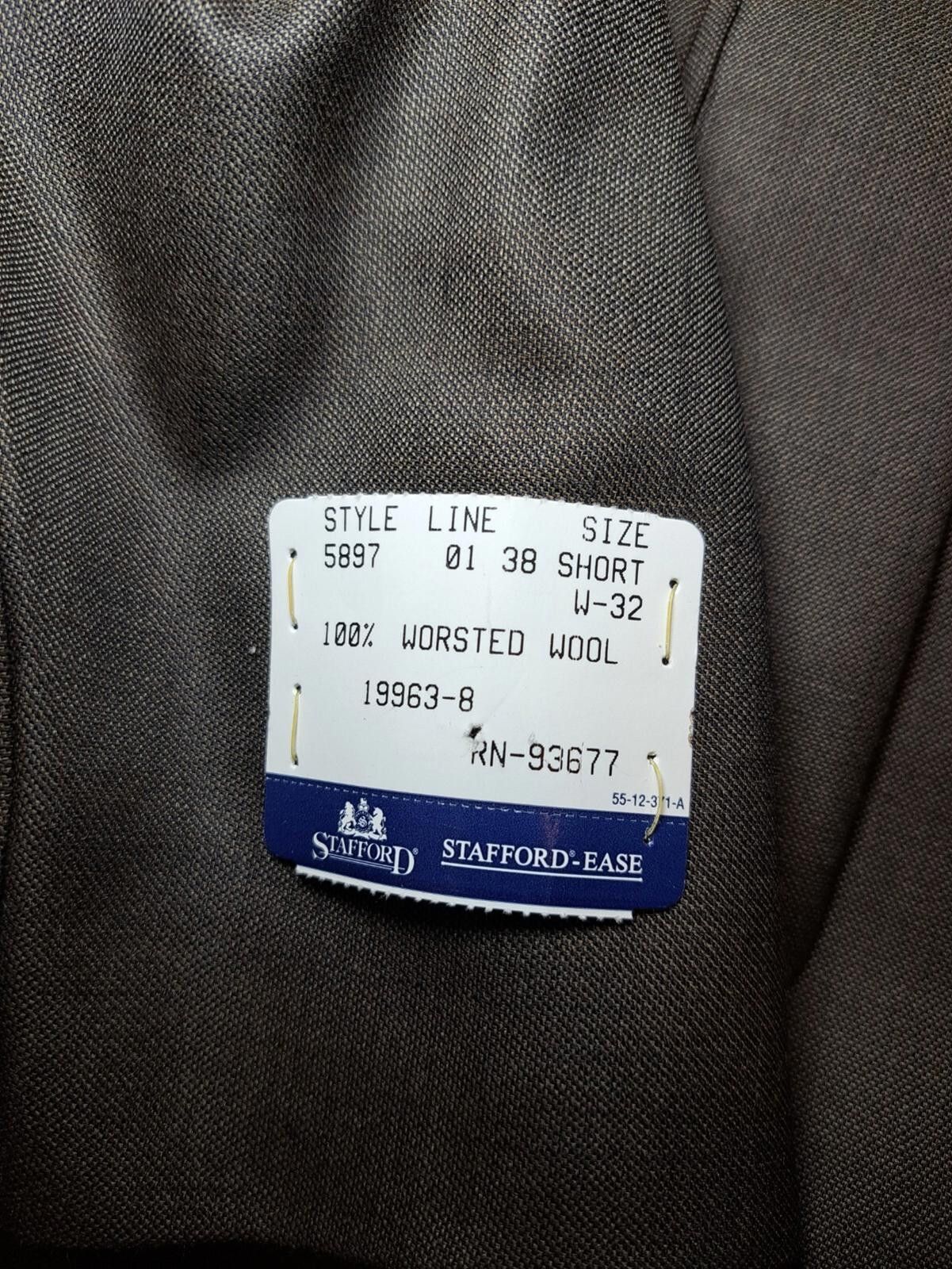 Stafford NEW Stafford Sport Coat Mens 38S Brown Super 100's Wool Size 38S - 5 Thumbnail
