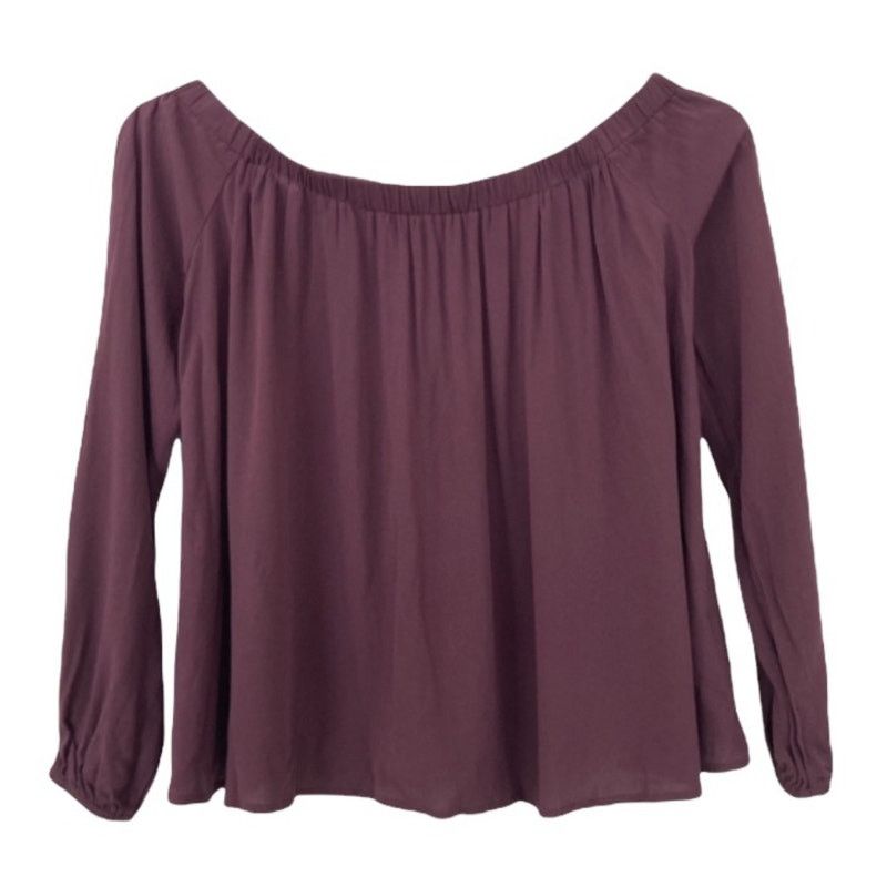 Other Tobi Maroon Off The Shoulder Long Sleeve Shirt Sz XS Size XS / US 0-2 / IT 36-38 - 1 Thumbnail