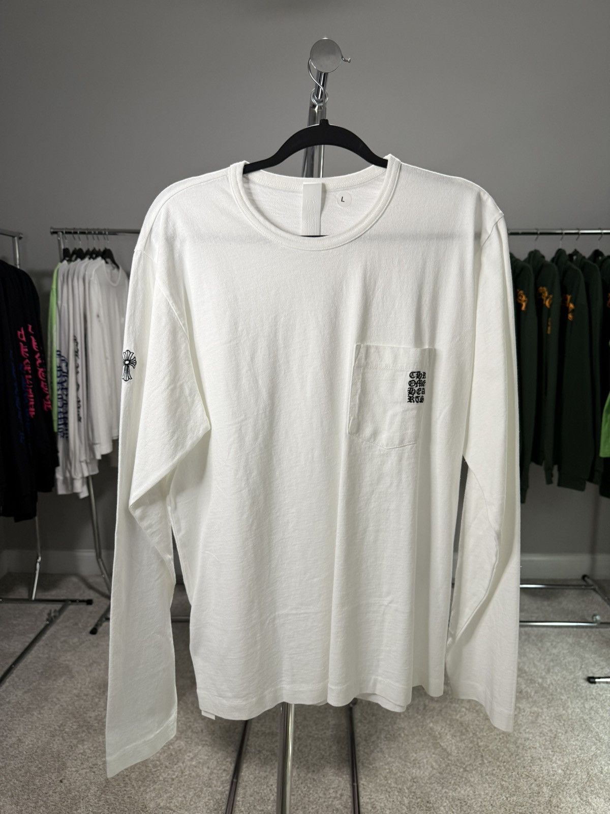 Chrome Hearts White “Y Not” Embroidered Longlseeve