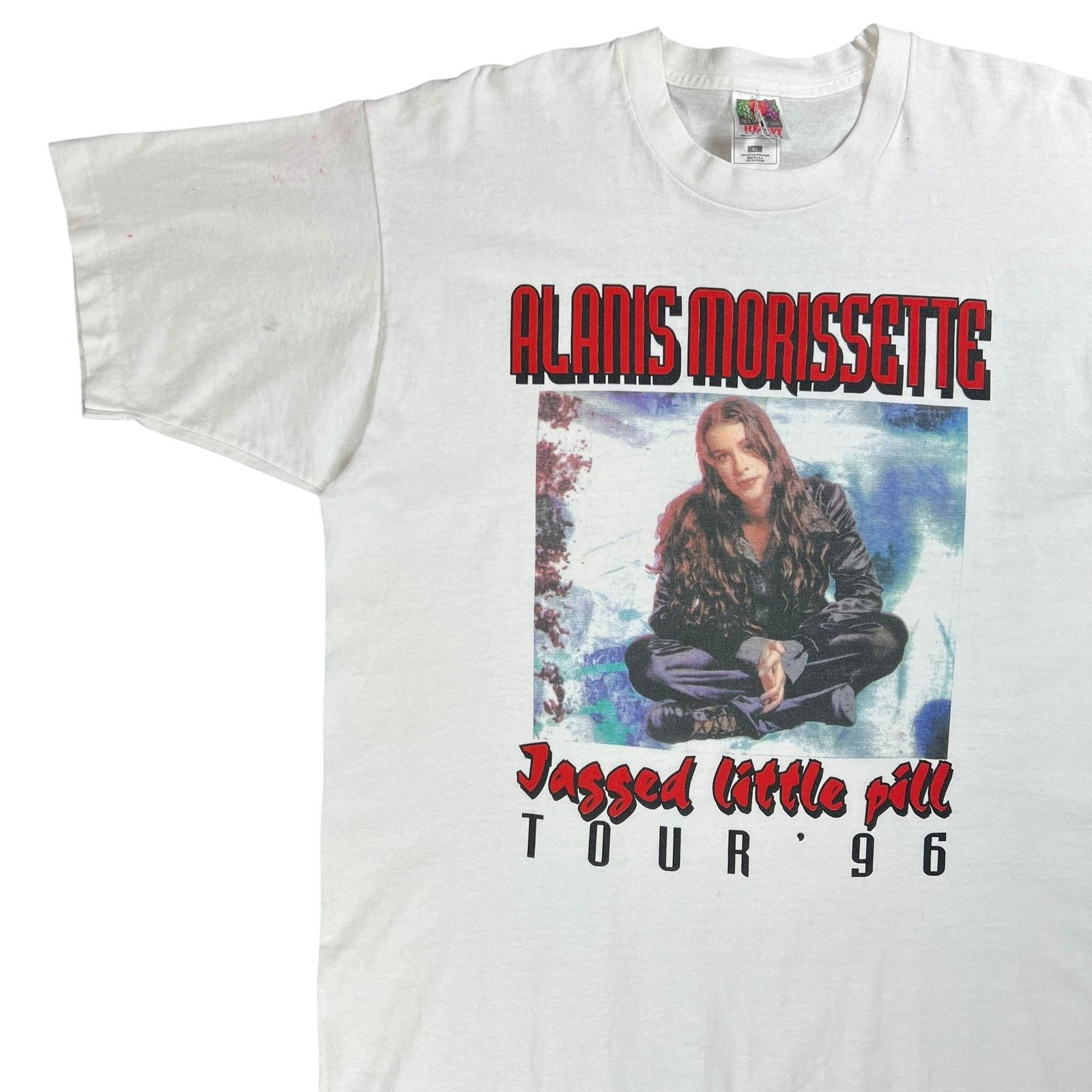 Band Tees × Fruit Of The Loom × Vintage Vintage 1996 Alanis Morissette Jagged Little Pill lot tee Size US XL / EU 56 / 4 - 4 Thumbnail