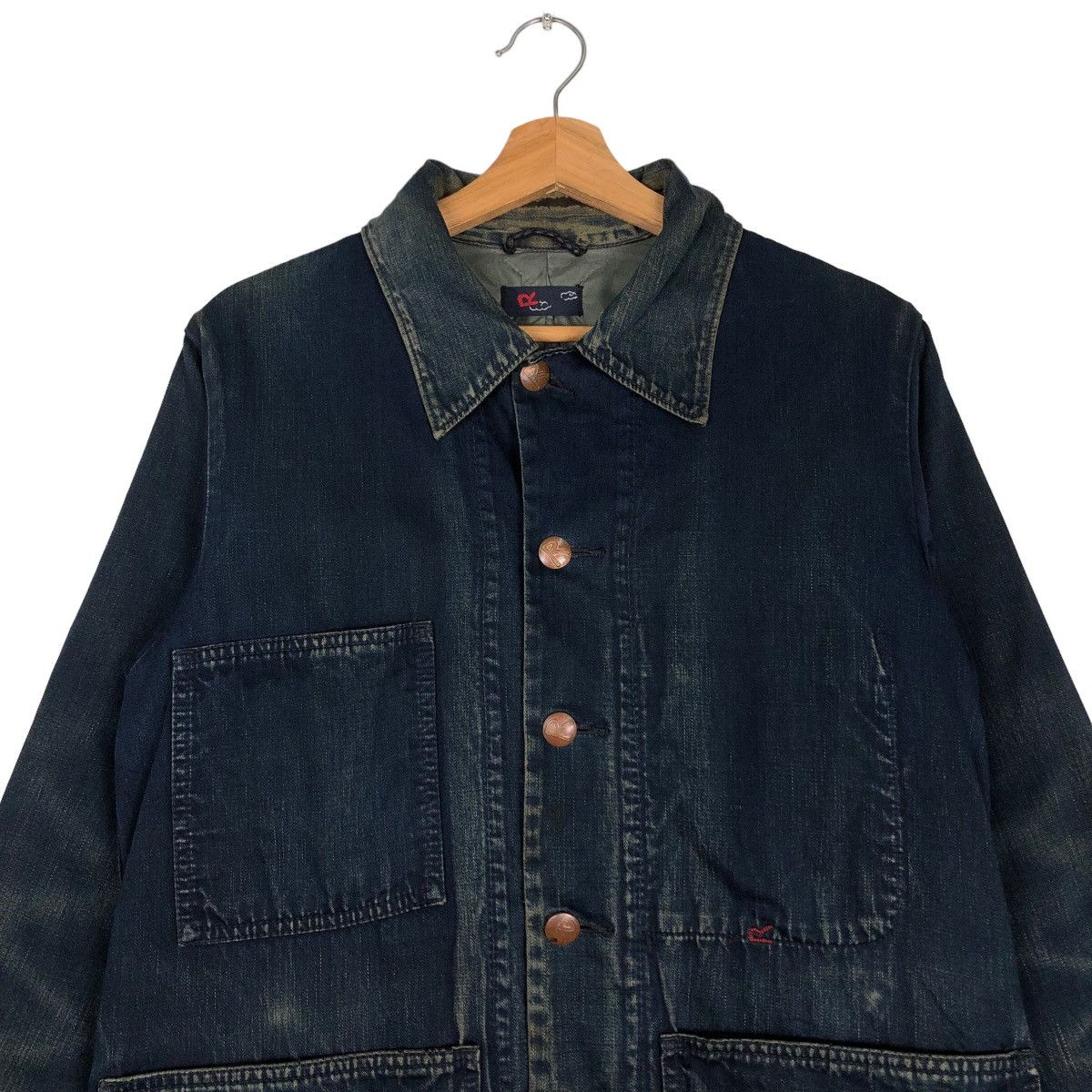 45rpm 🔥Vtg Indigo Denim Work Jacket Button R 45RPM Japan Made Size US M / EU 48-50 / 2 - 3 Thumbnail