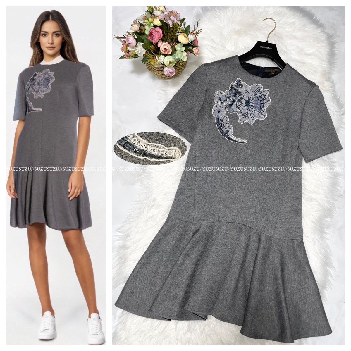 Louis Vuitton Louis Vuitton Sequin Flower Embroidery Short Sleeve Dress M Size M / US 6-8 / IT 42-44 - 1 Thumbnail