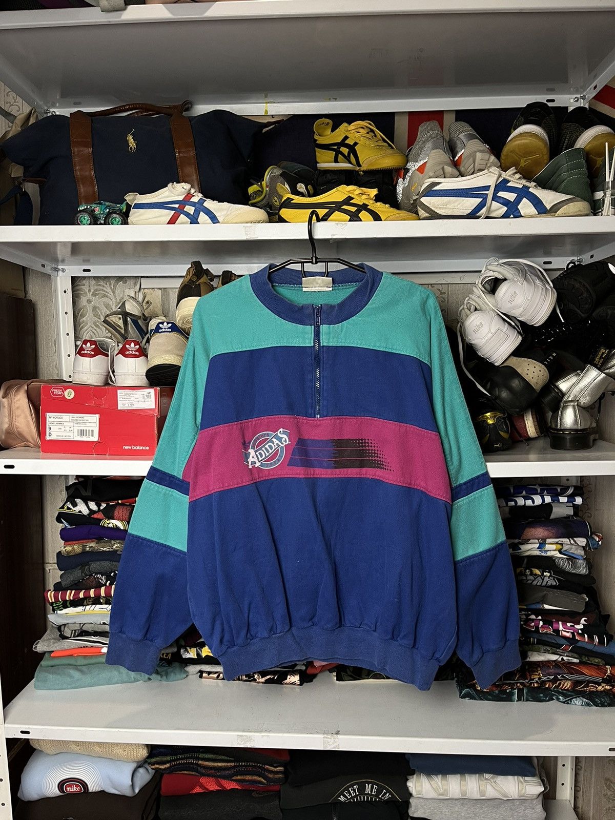Adidas Vintage Adidas Sports Sweatshirt Half Y2K zip 90s 80s Size US M / EU 48-50 / 2 - 1 Thumbnail