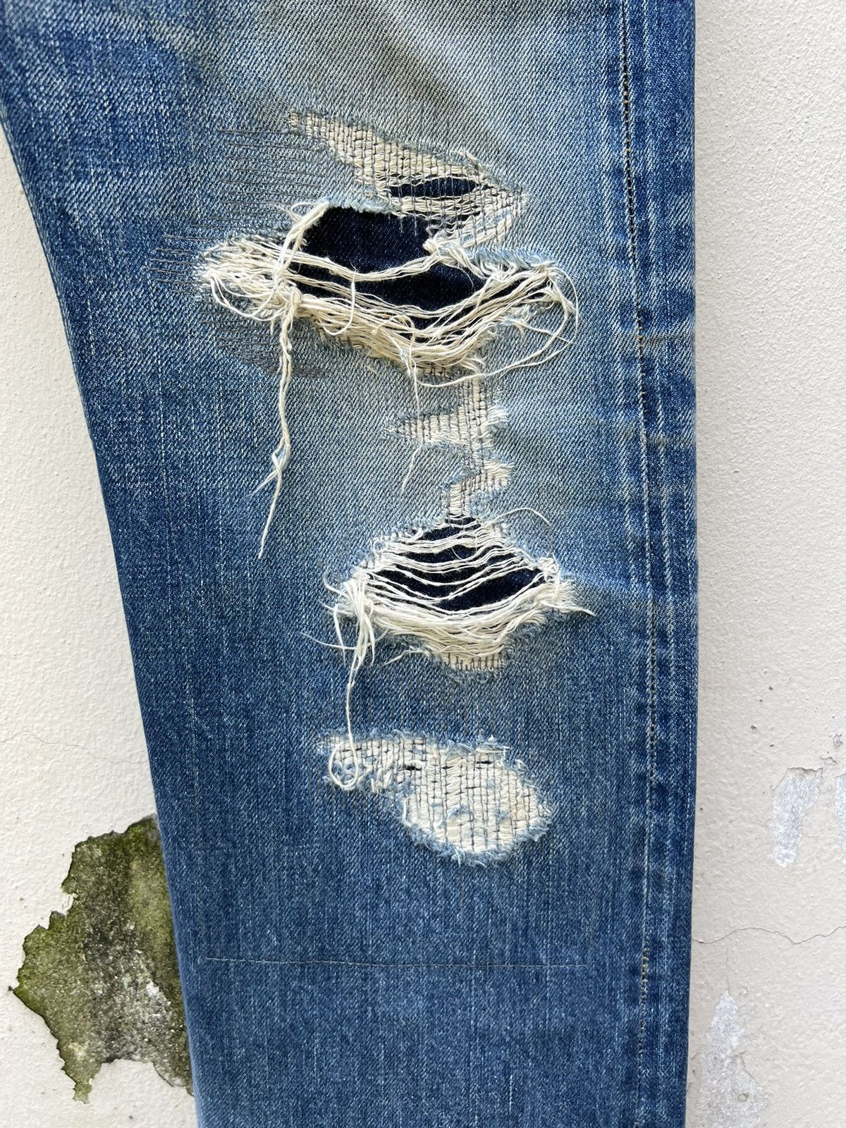 Sugar Cane Vintage Sugar Cane Japan Distress Mud Denim Selvedge Jeans Size US 30 / EU 46 - 12 Thumbnail