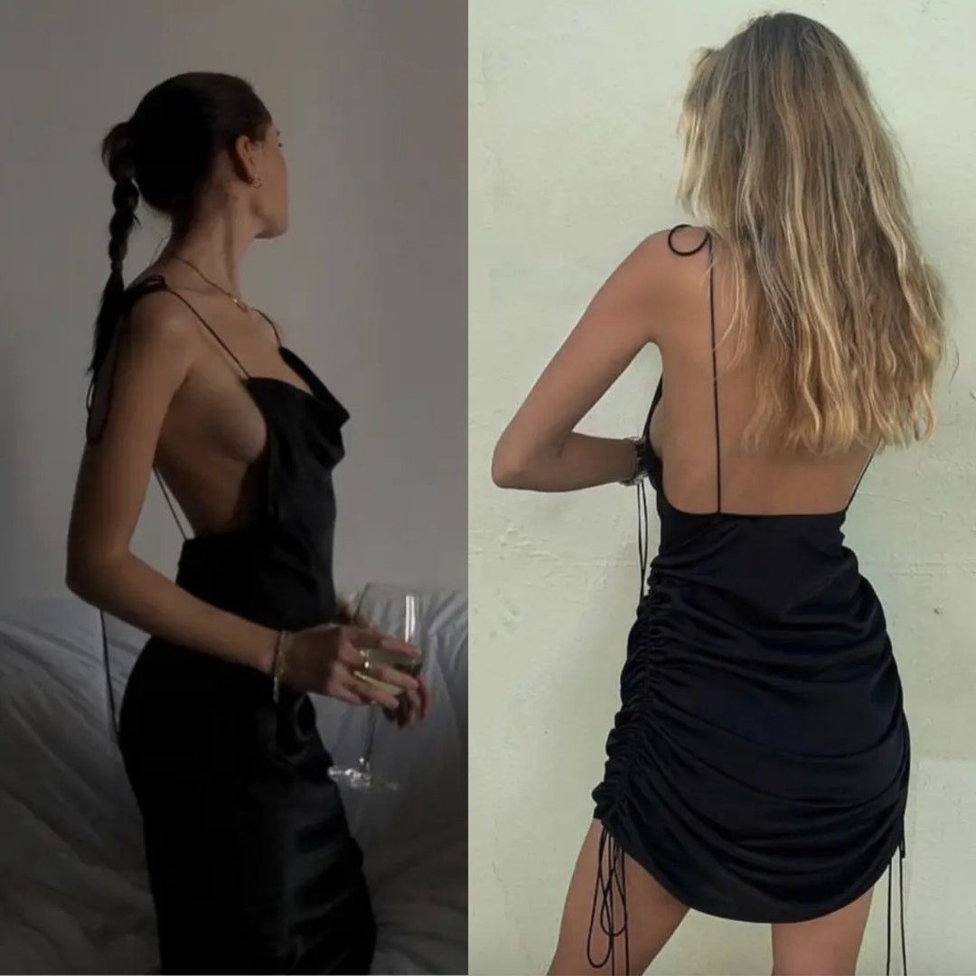 Orseund Iris Orseund Iris | Drawstring Dress in Black Ruched Mini Dress S Size S / US 4 / IT 40 - 16 Thumbnail