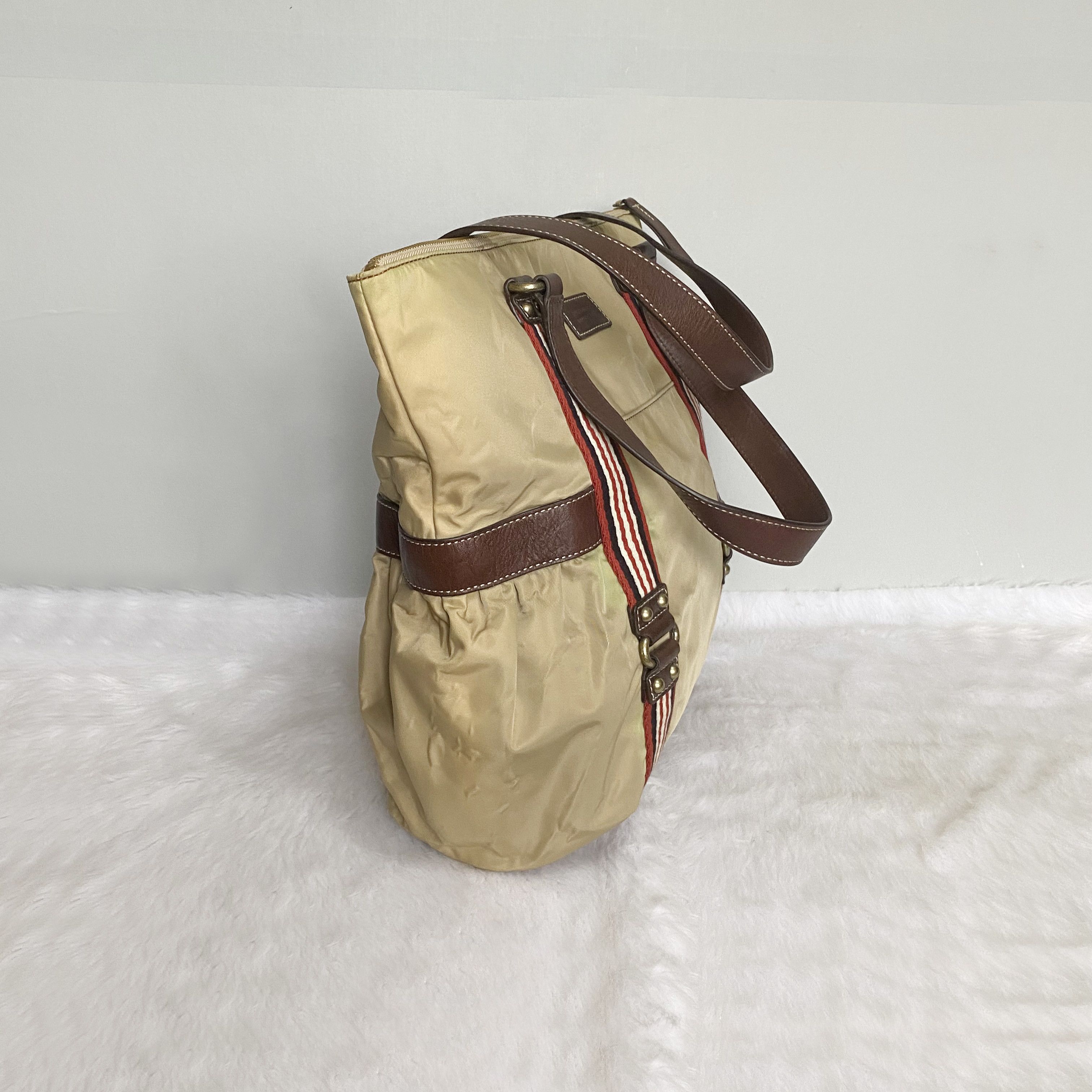 Burberry Blue Label Vintage Brown Nylon Leather Tote Bag Size ONE SIZE - 2 Thumbnail