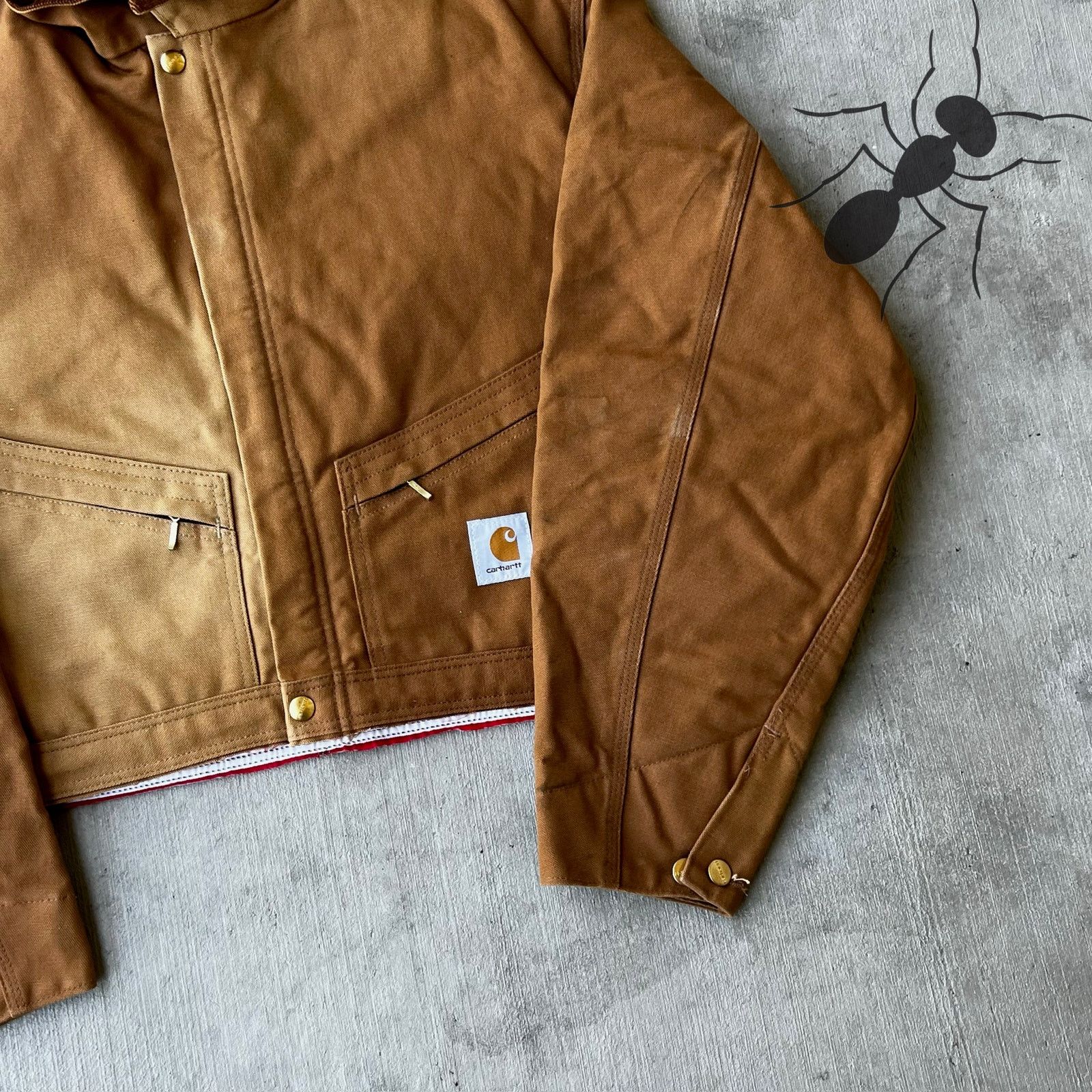 Carhartt × Vintage Carhartt brown cropped Detroit style work wear jacket Size US L / EU 52-54 / 3 - 8 Thumbnail