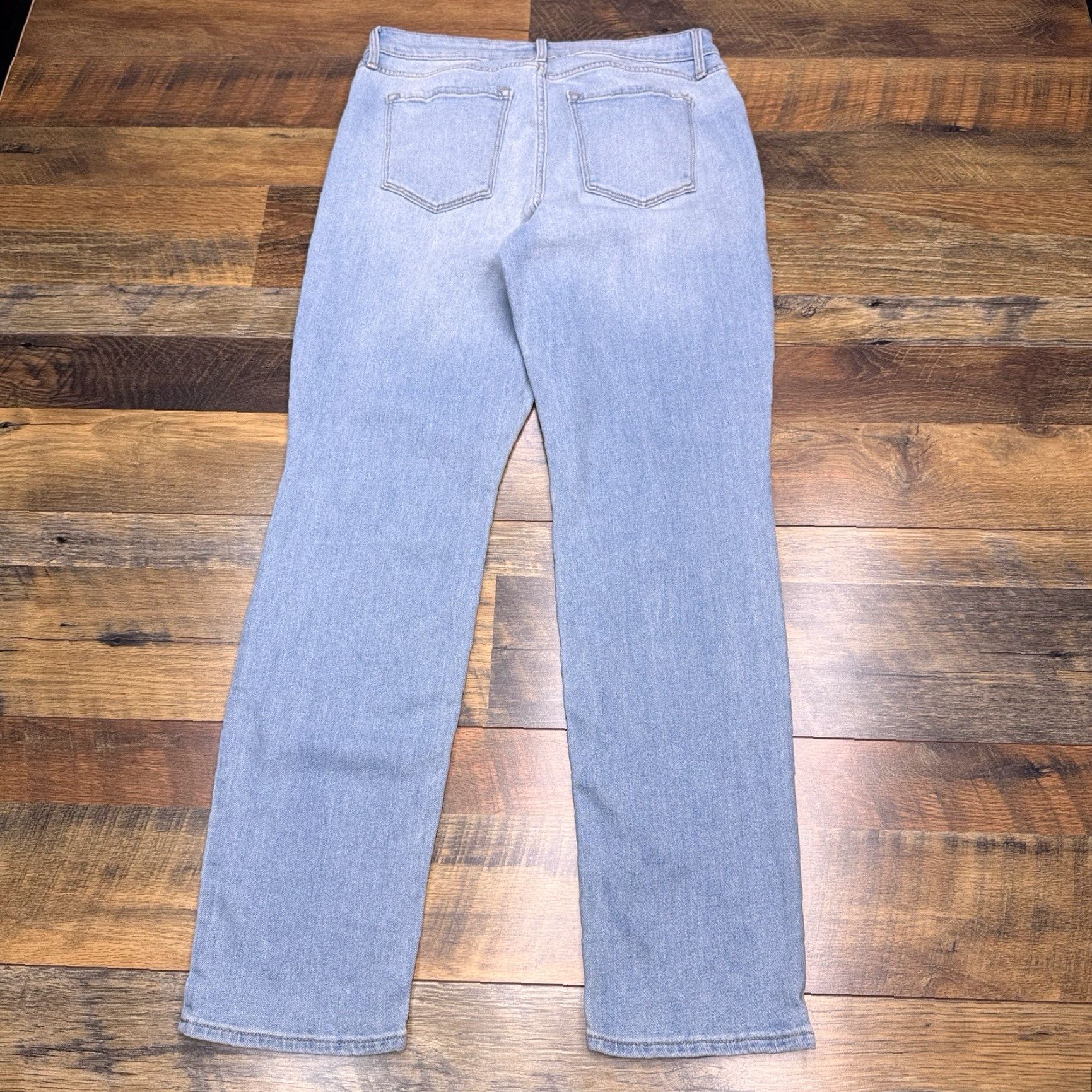 Old Navy Old Navy Jeans Womens 10 High Rise Stretch Straight Denim 5-Pocket Zip Button Cotton Blend Light Wash Blue Size 32" / US 10 / IT 46 - 2 Thumbnail