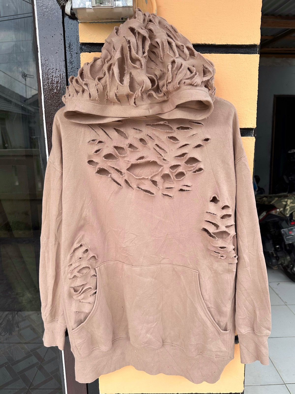image of Hysteric Glamour x If Six Was Nine Distressed Hoodie Gu Lgb Ifsix Style in Brown, Men's (Size Large