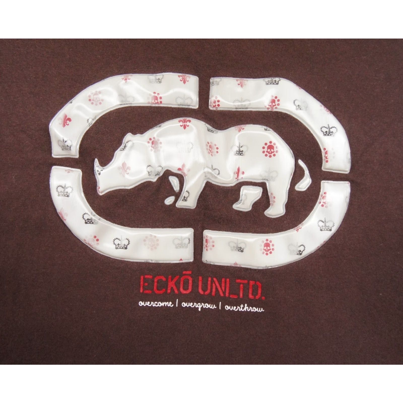 Ecko Unltd. VINTAGE Ecko Unltd. Shirt Men's Small Brown Crewneck Holographic Rhino Hip Hop 2000s Size US S / EU 44-46 / 1 - 2 Thumbnail