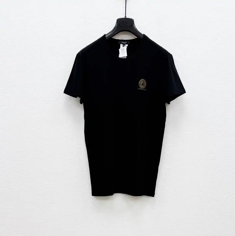Versace Versace Black Cotton Short Sleeve T-Shirt 0089 Size US M / EU 48-50 / 2 - 1 Thumbnail