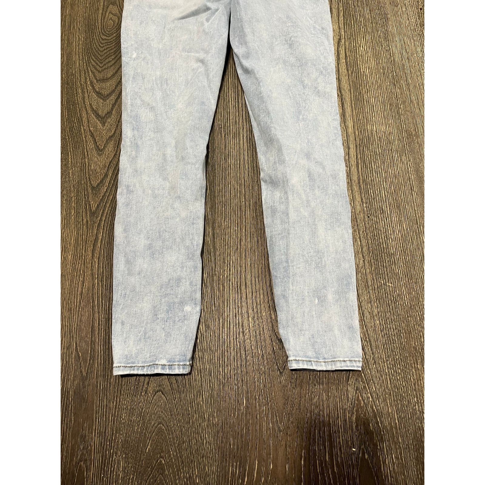 American Eagle Outfitters American Eagle Curvy Hi-Rise Jegging Distressed Blue Size 2 Size 26" / US 2 / IT 38 - 8 Thumbnail