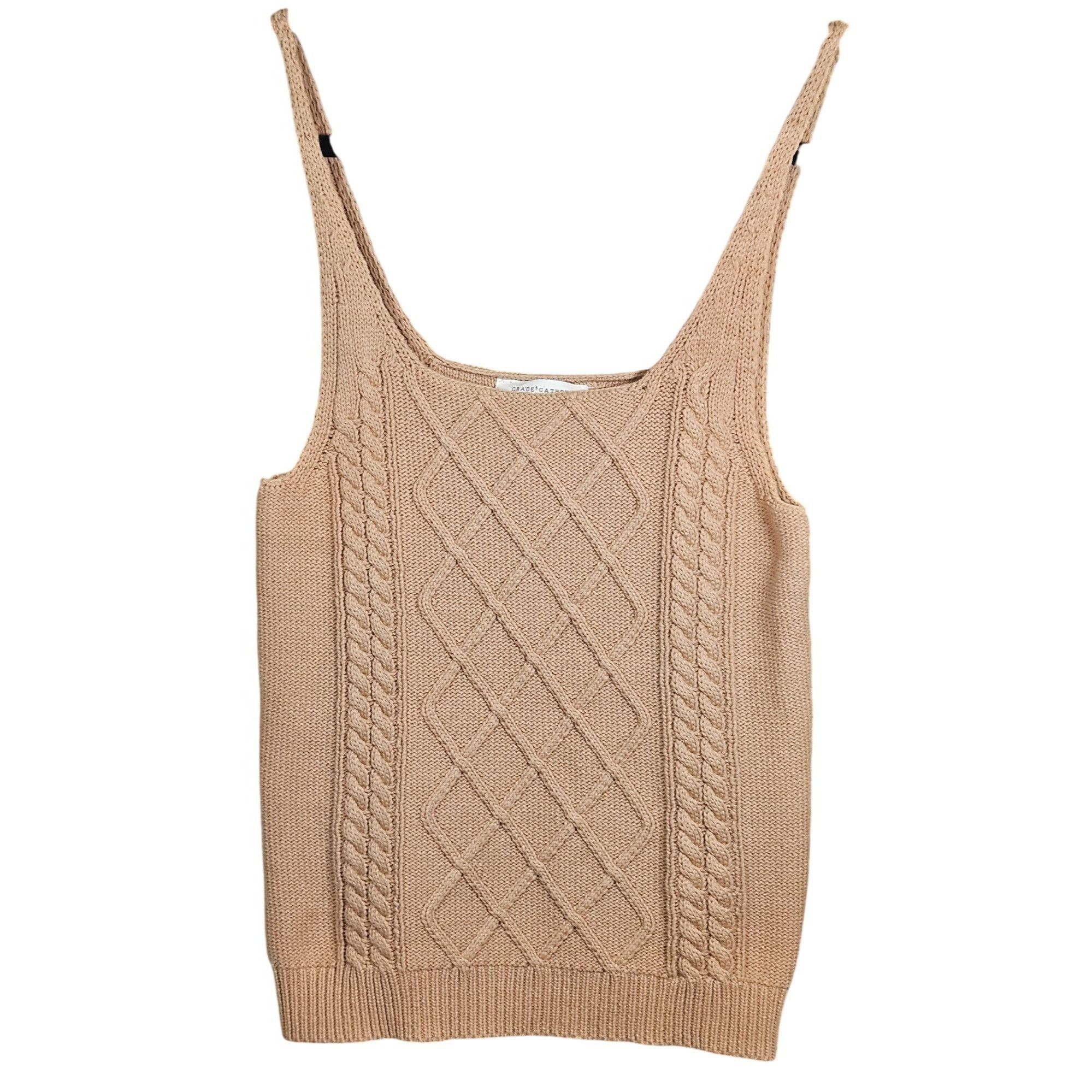 Other Grace & Gather Women’s Sweater Tank Camel S – Old Money, Cot Size S / US 4 / IT 40 - 2 Thumbnail