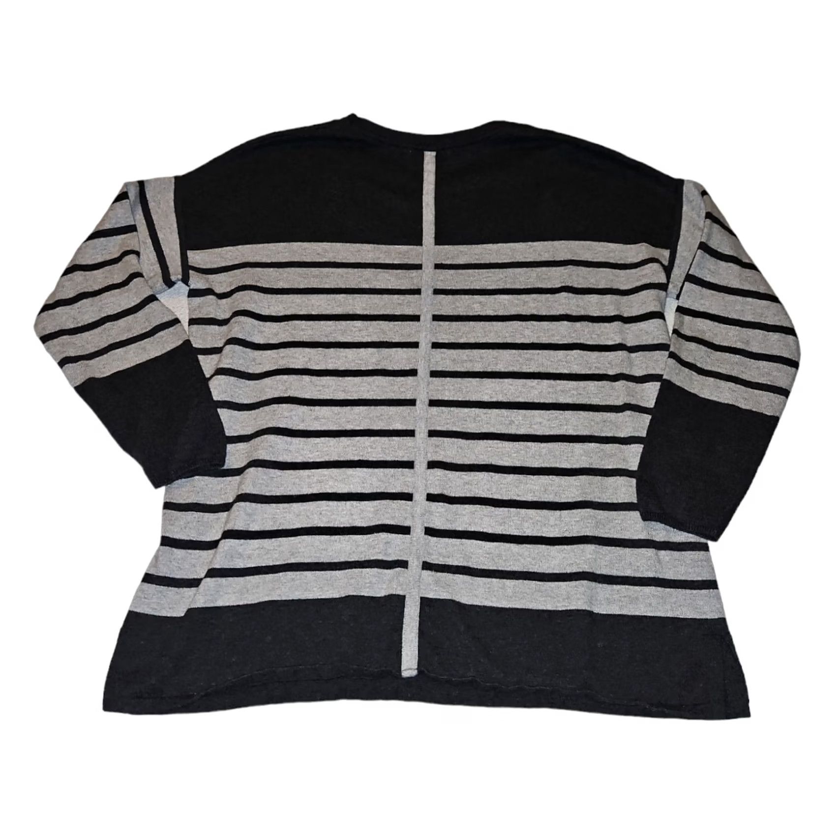 Orvis Orvis Sweatshirt Women's Medium Gray Striped Cotton Cashmere Silk Preppy 90s Size M / US 6-8 / IT 42-44 - 7 Thumbnail