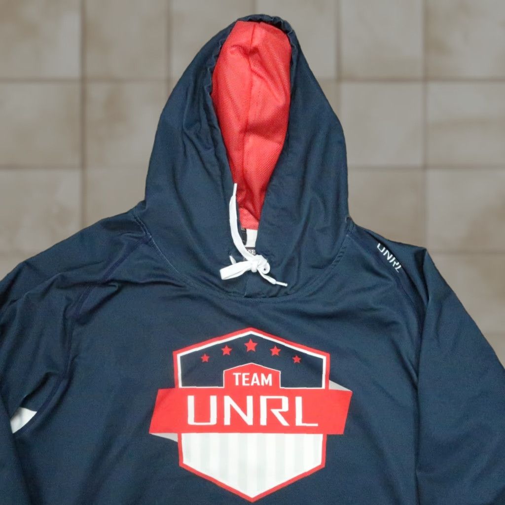 Vintage UNRL Hoodie Men L Blue Performance Training Silk Series LAX Pullover Shirt/Hoodie Size US L / EU 52-54 / 3 - 1 Thumbnail