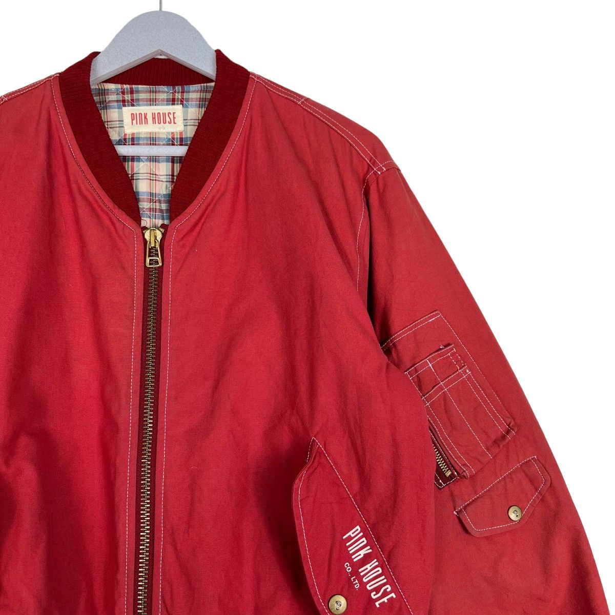 Pink House 🔥 PINK HOUSE CHECK LINING BOMBER JACKET Size US M / EU 48-50 / 2 - 6 Thumbnail