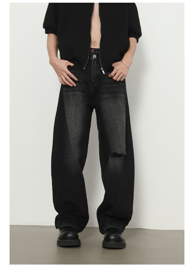 Vintage American loose straight-leg ripped scimitar wide-leg jeans Size US 32 / EU 48 - 1 Thumbnail