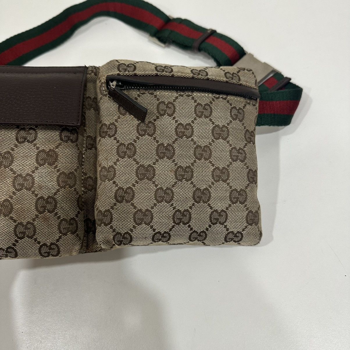 Gucci GUCCI GG CANVAS DOUBLE POCKET FANNY PACK BUMBAG 26 Size ONE SIZE - 7 Thumbnail