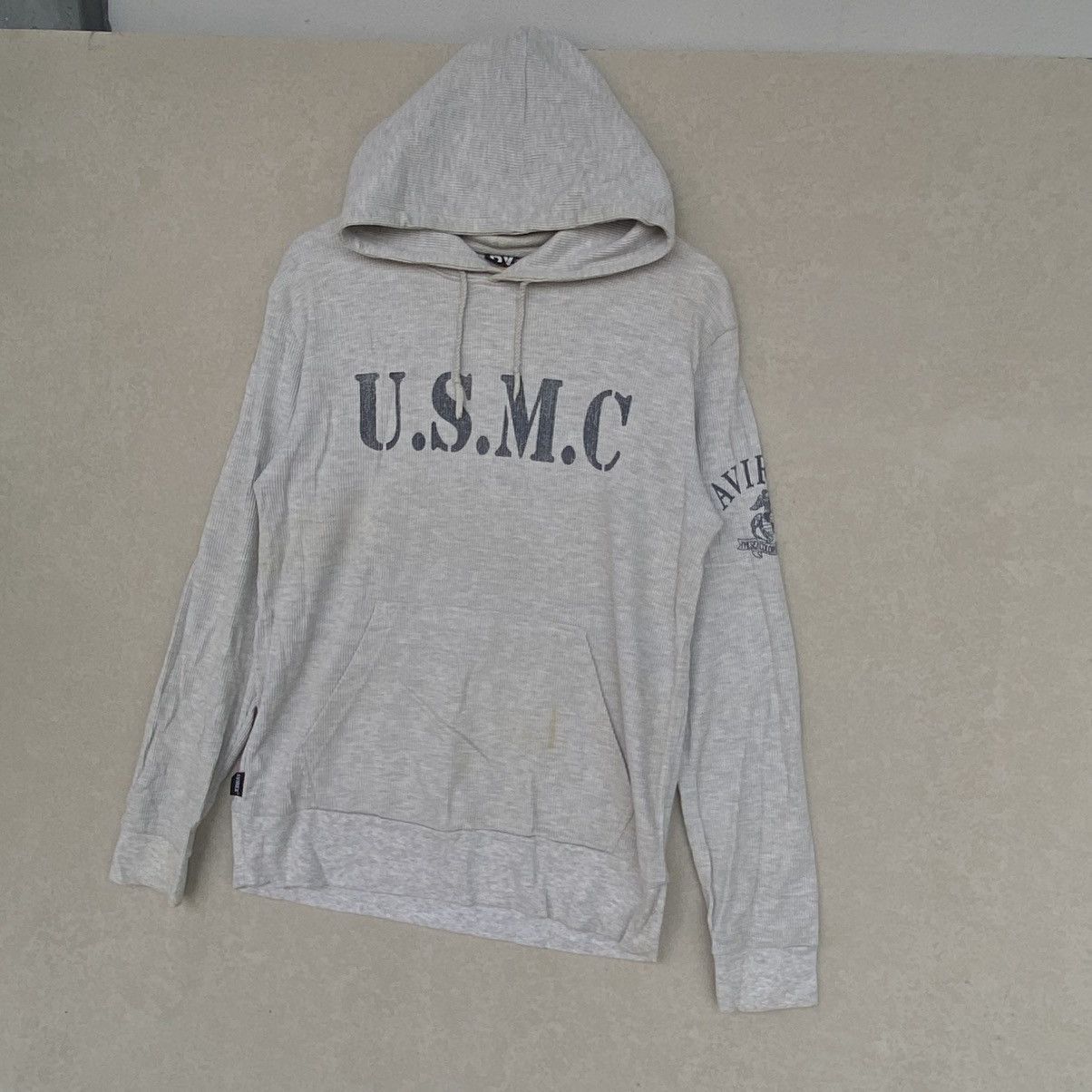Other Vintage Avirex U.S.M.C Printed Hoodie Sweater Gray Size M Size US M / EU 48-50 / 2 - 2 Thumbnail