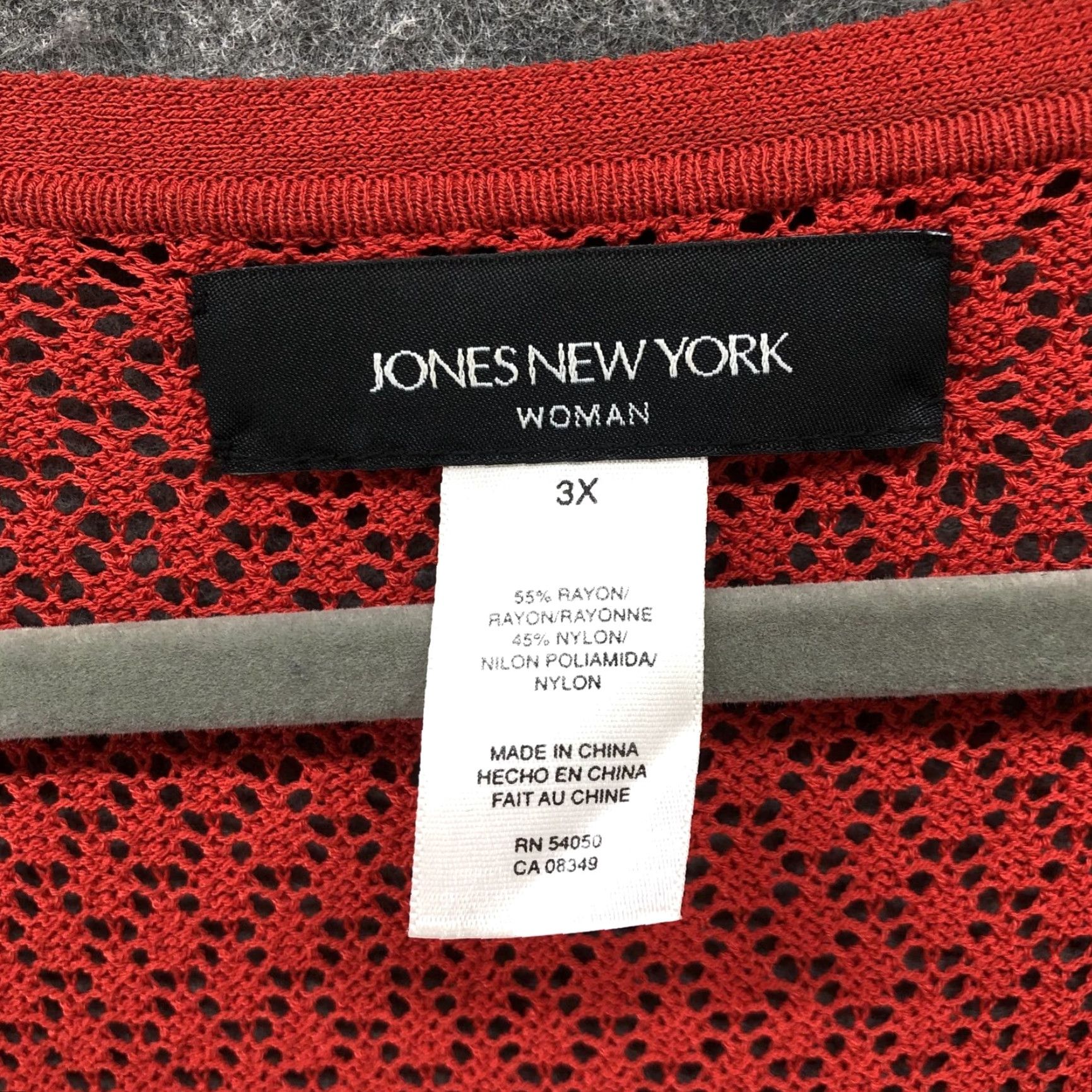 Jones New York VINTAGE Jones New York Open Knit Cardigan Womens 3X Red Tie Front Stretch Sheer Size XXL / US 16-18 / IT 52-54 - 5 Thumbnail