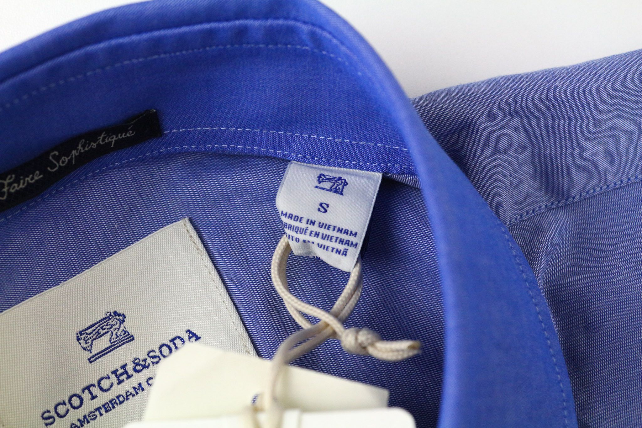 Scotch & Soda AMS COUTURE S Slim Blue Cotton Long Sleeve Shirt 75478 Size US S / EU 44-46 / 1 - 6 Thumbnail