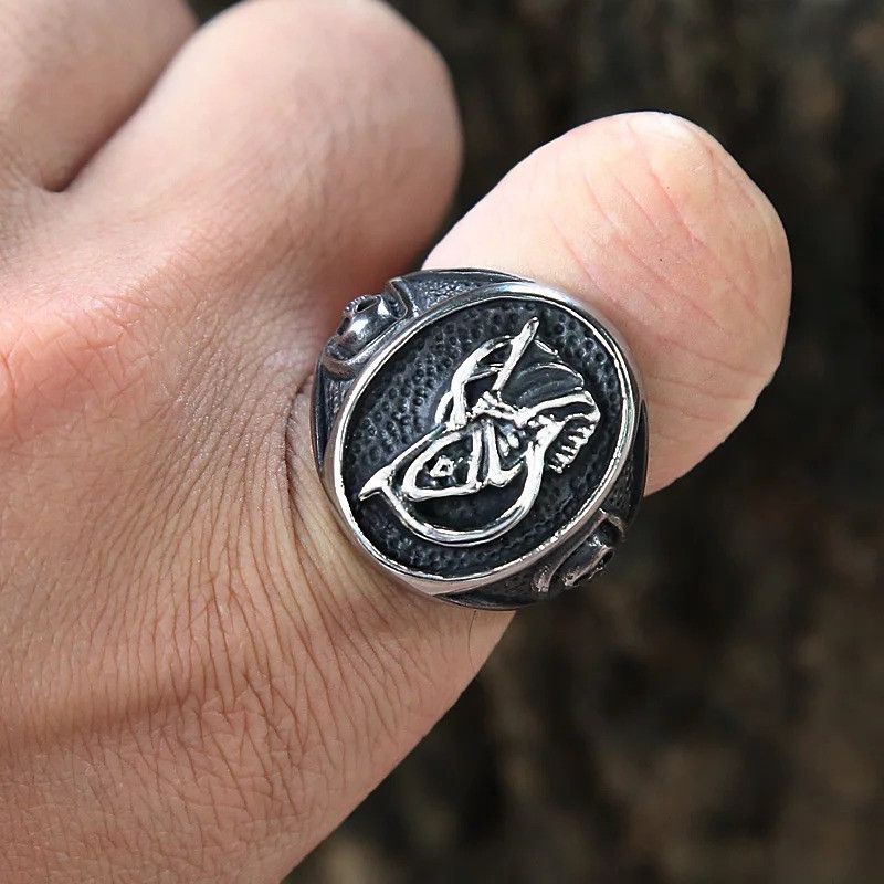 Vintage Gothic Skull Ring Size ONE SIZE - 2 Thumbnail