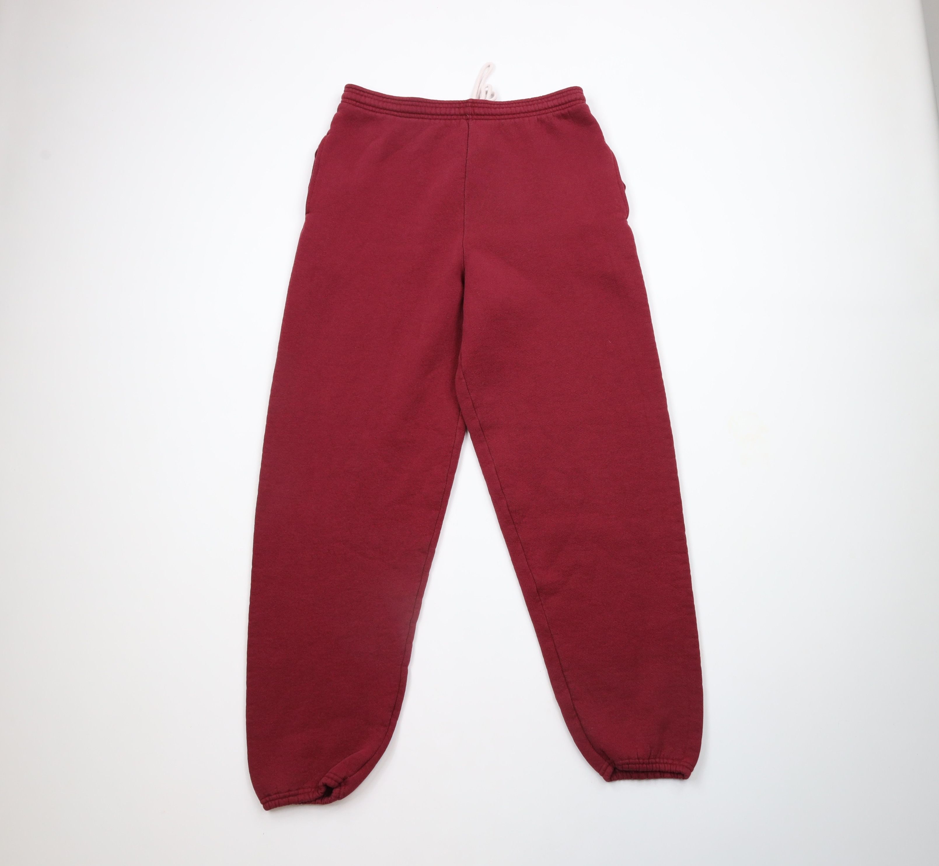 Vintage Vintage 90s Streetwear Heavyweight Sweatpants Joggers Red Size US 34 / EU 50 - 1 Thumbnail