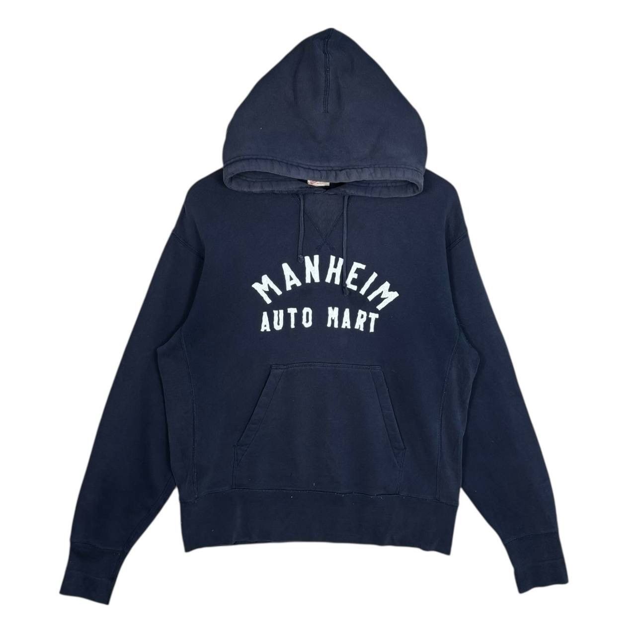 Vintage 90s Sun Faded Manheim Auto Mart Hoodie Red M Boxy Fit Size US M / EU 48-50 / 2 - 1 Thumbnail
