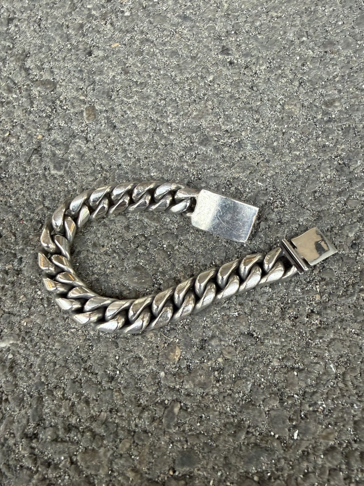 Sterling Silver Vintage 925 Silver Curb Bracelet Size ONE SIZE - 1 Thumbnail