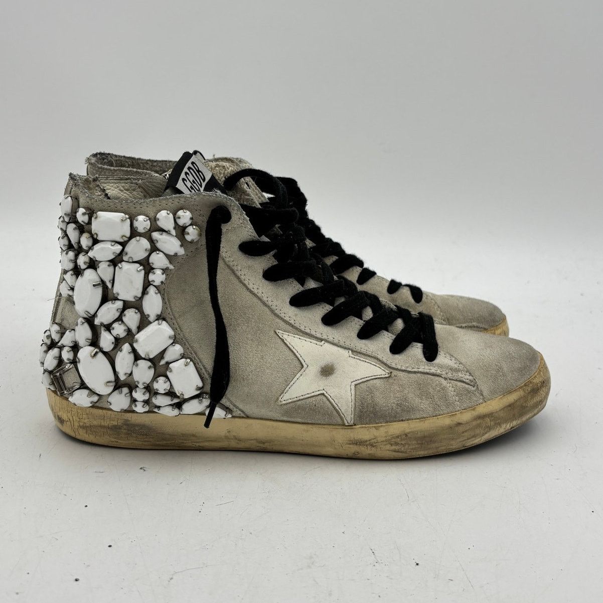 Golden Goose Francy Embelished Stones Hi Top Suede 39 US 9